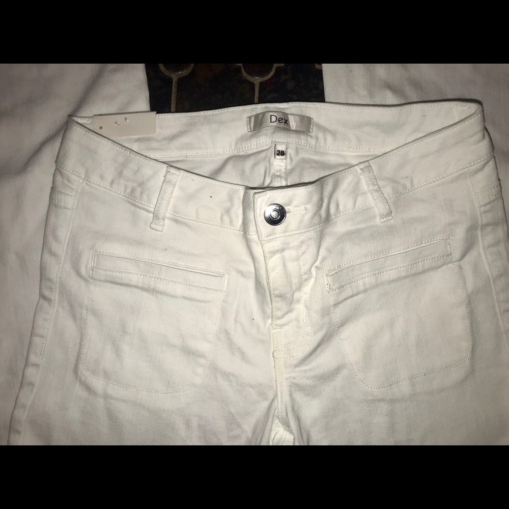 All white Dex jeans size 28